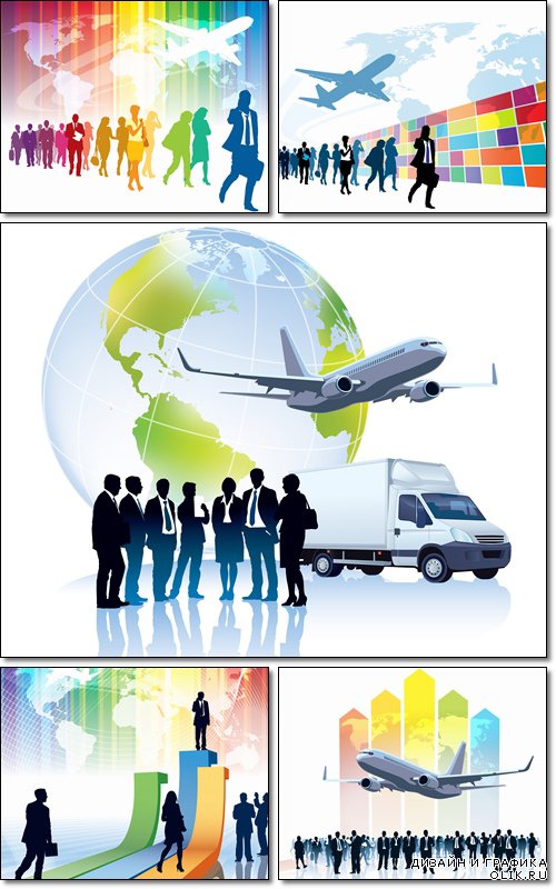 Business travel. Competition. Delivery service - Vector
