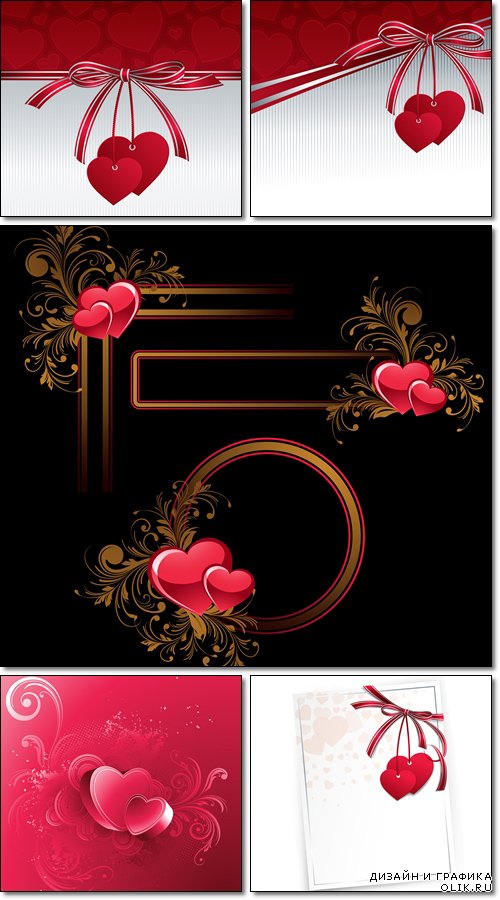 Collection of design elements for Valentin day - Vector