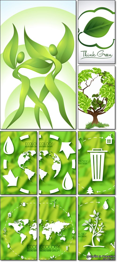 Eco-icon, Globe Earth World background Concept - Vector
