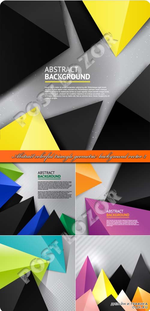Abstract colorful triangle geometric background vector 2