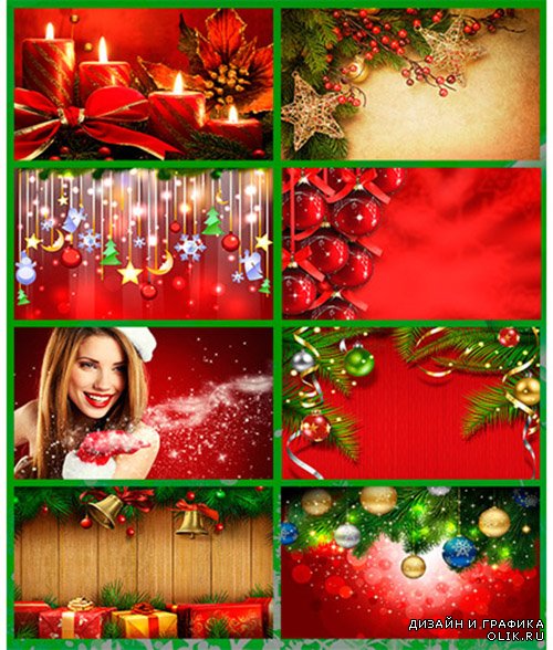 Красные Новогодние фоны - фотоподборка / Christmas backgrounds