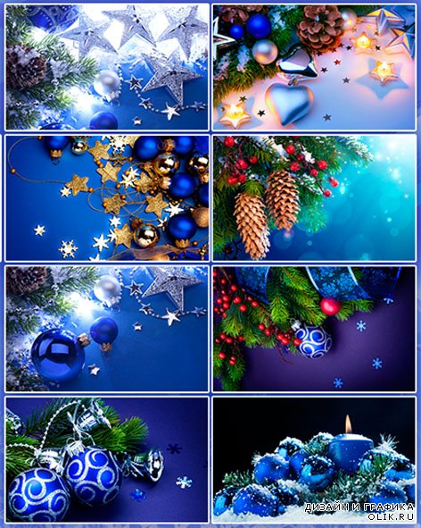 Синие новогодние фоны – фотоподборка JPG