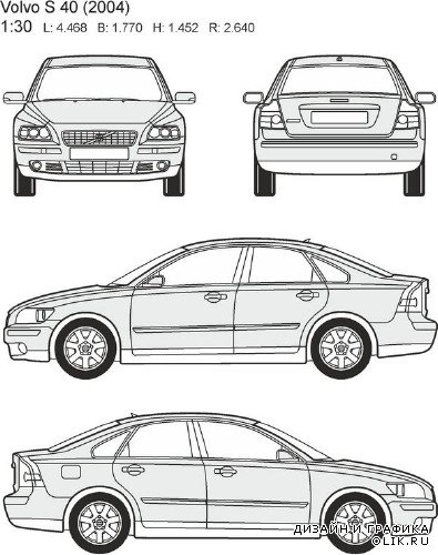 Автомобили Volvo - векторные отрисовки в масштабе