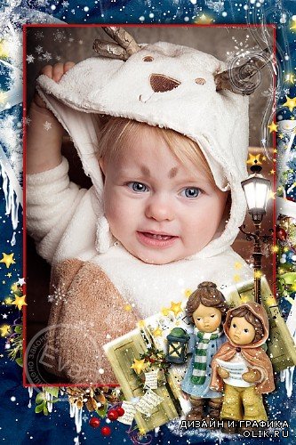 Детская рамка для фотошопа - Рождественская песенка