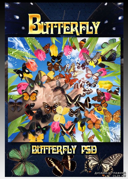 PSD - Исходник Butterfly - Порхающие Бабочки
