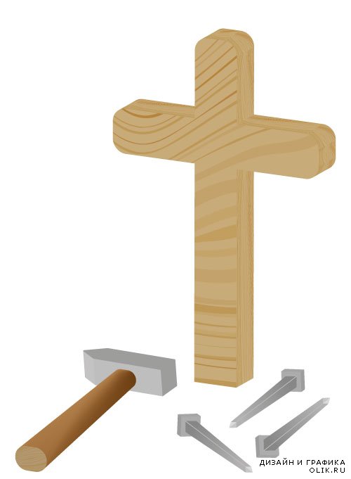 Cross hammer nails (Vector)