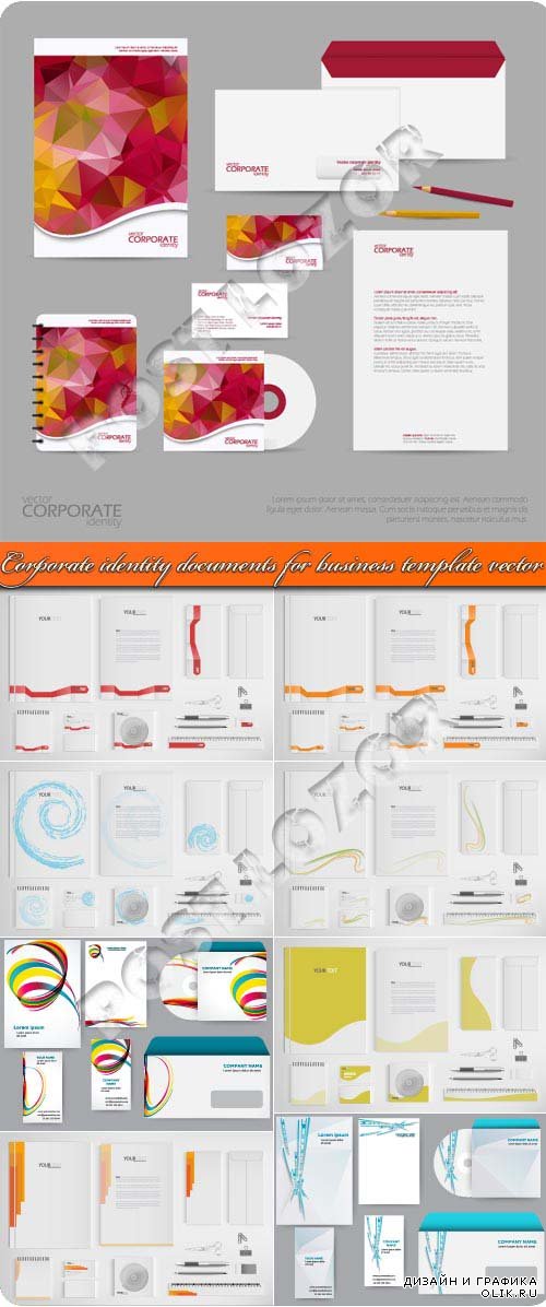 Corporate identity documents for business template vector