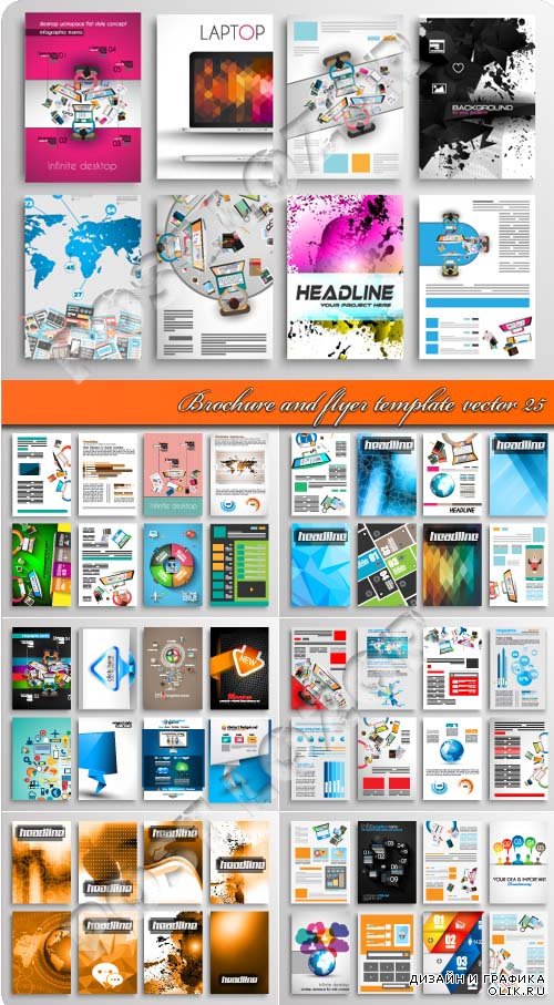 Brochure and flyer template vector 25