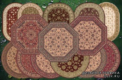 Клипарт Овальные и круглые ковры для виртуального декора