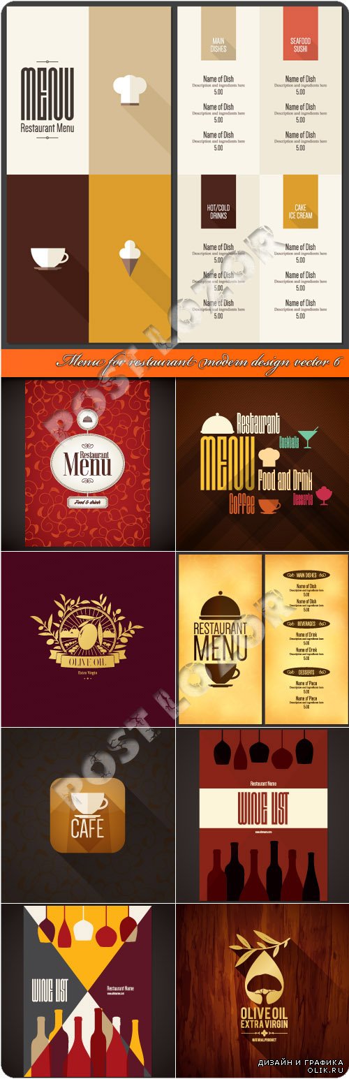 Menu for restaurant modern design vector 6