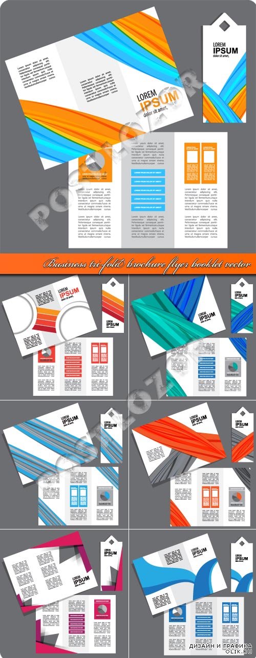 Business tri-fold brochure flyer booklet vector