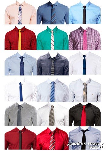 Шаблоны для фотошопа  - Рубашки с галстуком