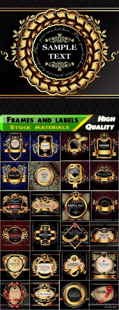 Vintage luxury frames and labels template design - 25 Eps