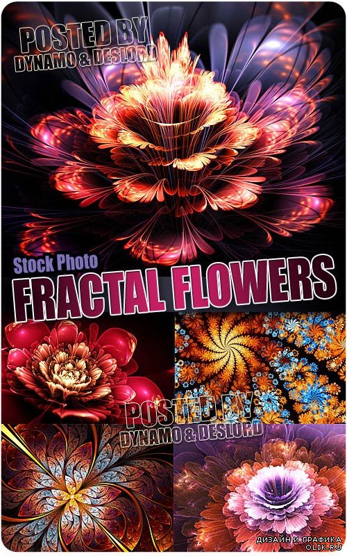 Фрактальные цветы - Растровый клипарт