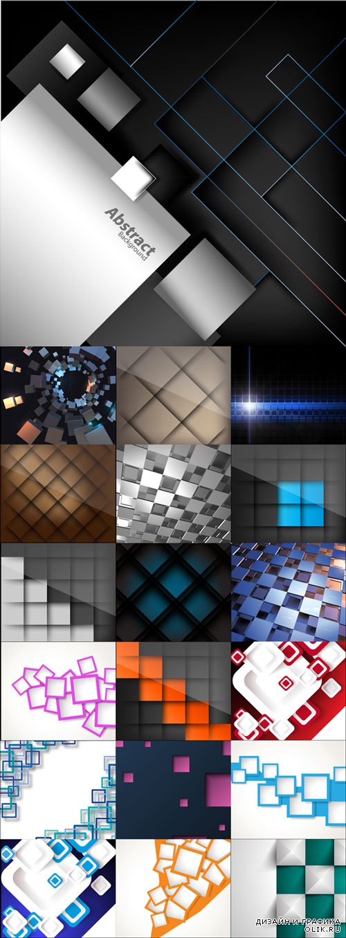 Square abstract vector backgrounds
