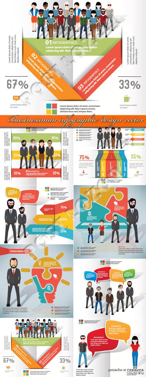 Businessman infographic design vector 