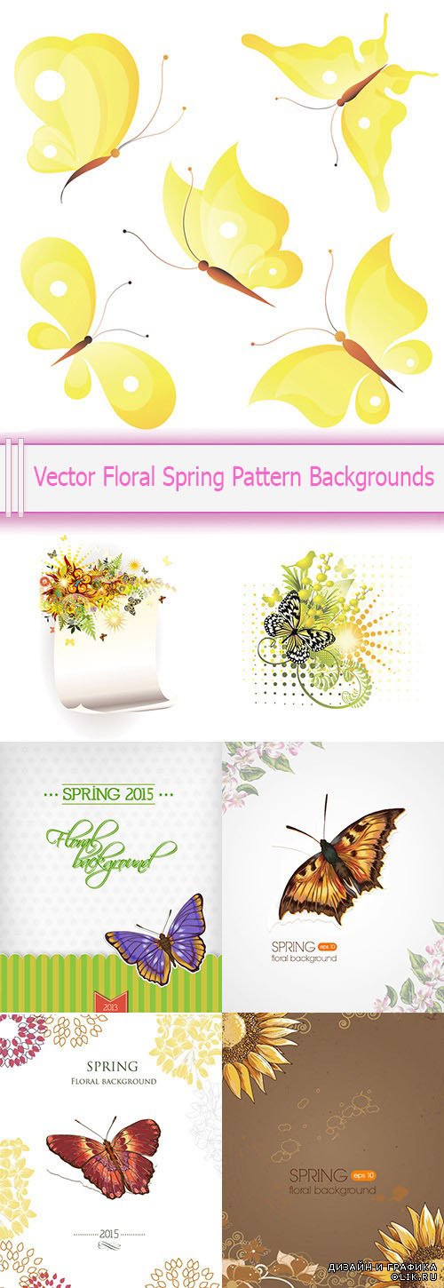 Vector Floral Spring Pattern Backgrounds