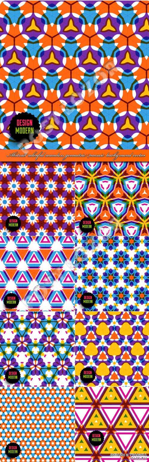 Abstract colorful seamless geometric mosaic background vector