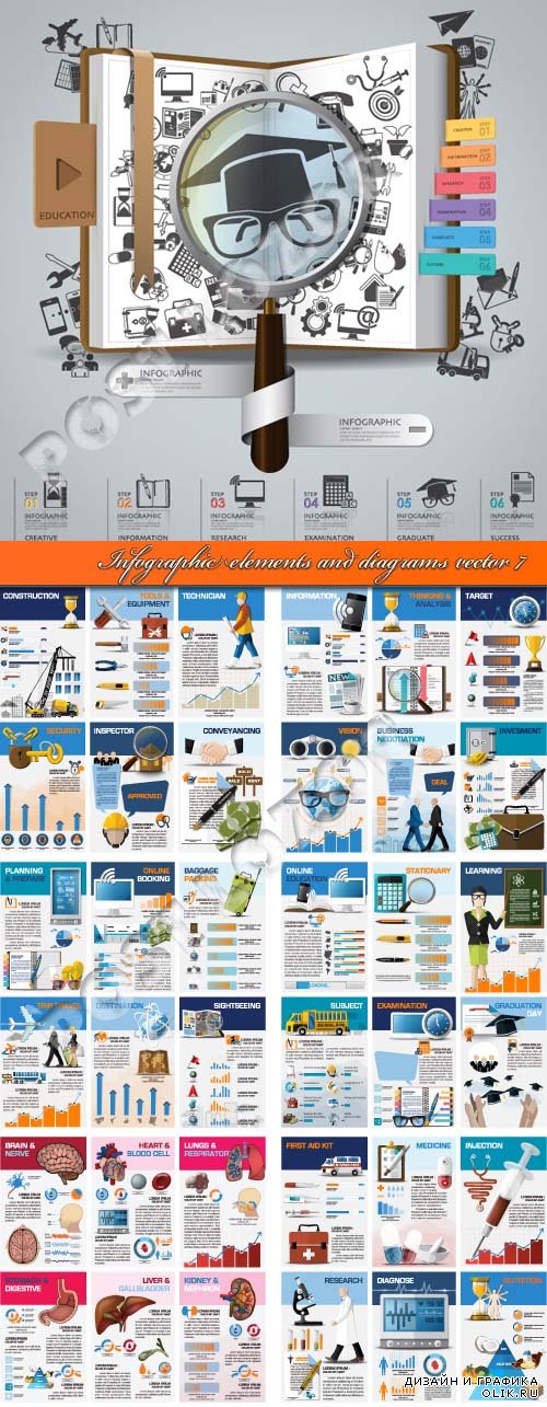 Infographic elements and diagrams vector 7