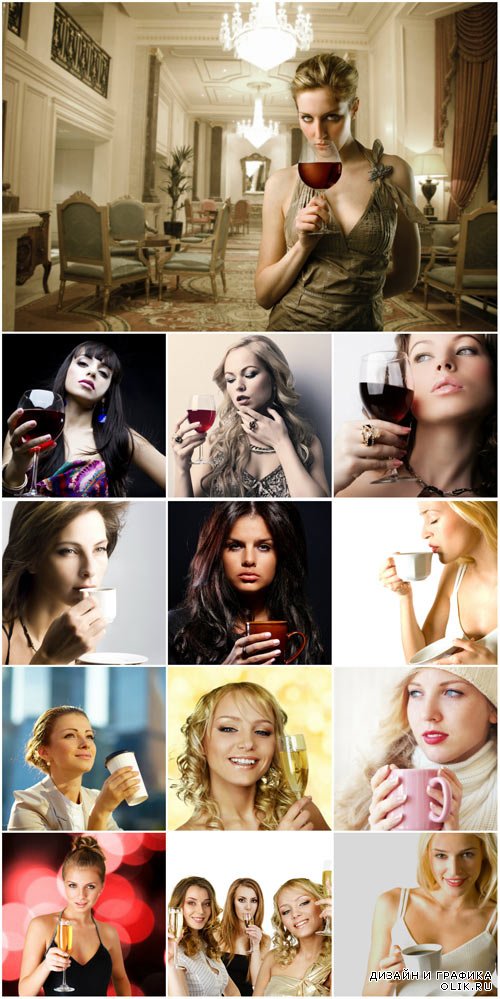 Girls with various drinks