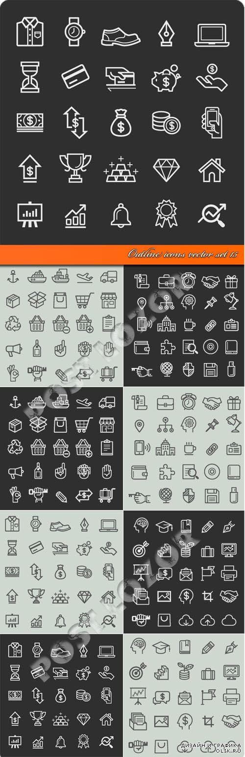 Outline icons vector set 15