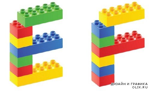 Алфавит: Лего (прозрачный фон)