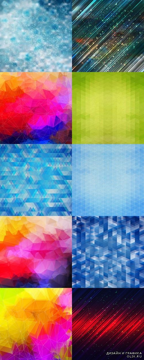 10 Abstract Backgrounds Vector Set