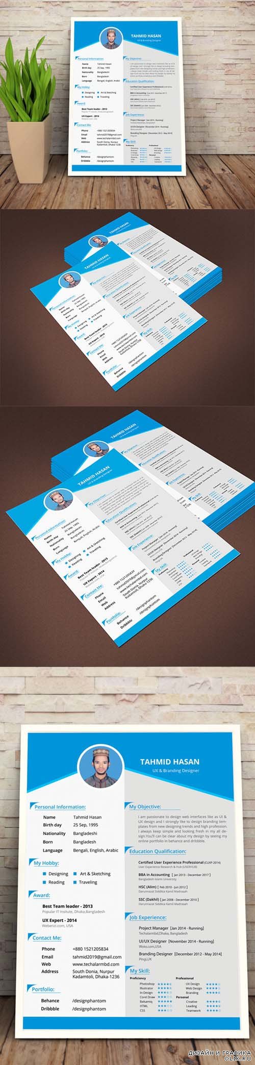 Personal Resume Template PSD
