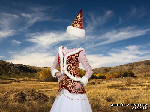  Шаблон для фото - В национальном наряде Казахстана 
