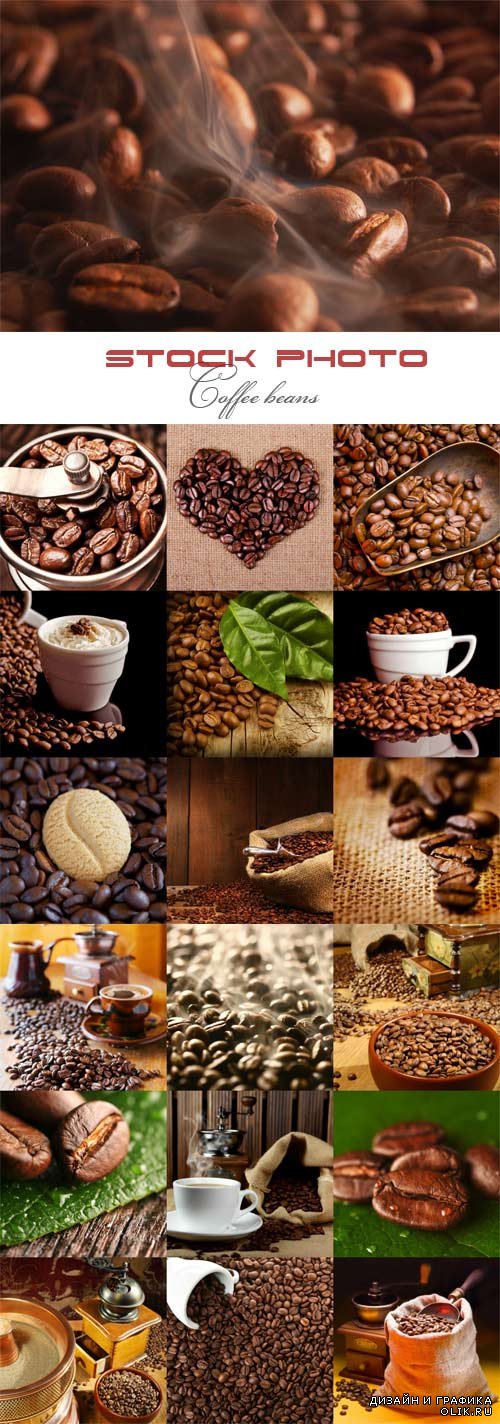 Coffee beans raster graphics