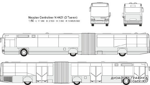 Масштабные отрисовки в векторном формате - Автобус Neoplan