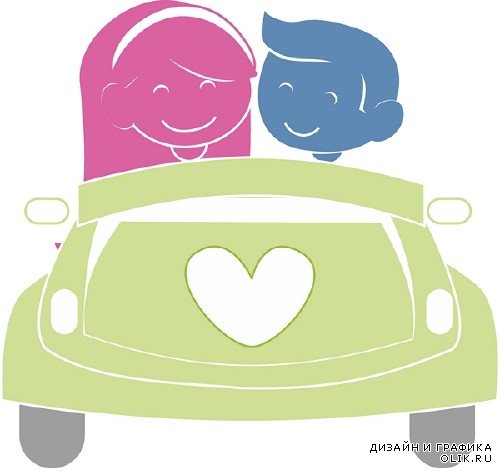 Парень с девушкой - нарисованные картинки, влюбленная пара, под зонтиком, в машине, гуляют