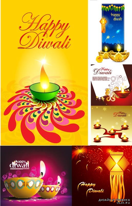 Happy Diwali yelow BG Vector