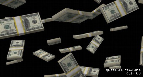 Футаж - падают пачки долларов
