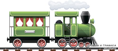 Железная дорога - картинки векторные - поезда и вагоны