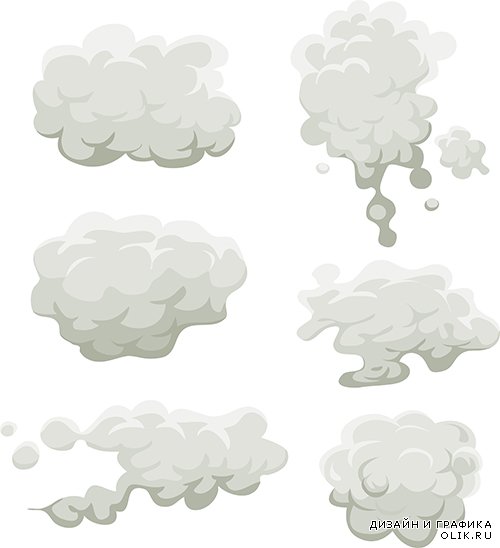 Векторный клипарт - Дым и цветные облака