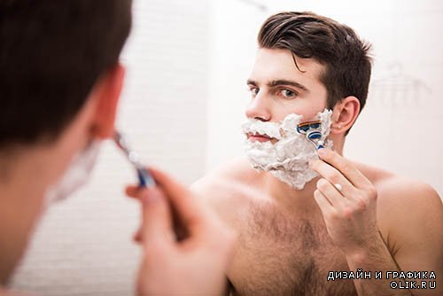 Растровый клипарт - Мужчины бреются 2