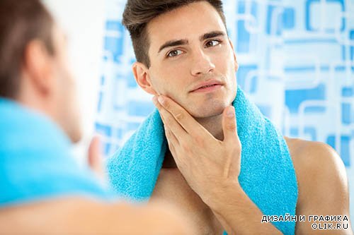 Растровый клипарт - Мужчины бреются 2