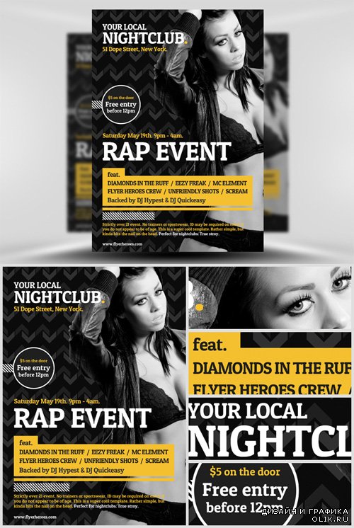 Flyer Template PSD - Typographic Club