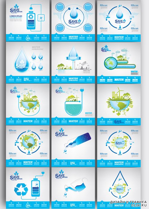 Save water infographics
