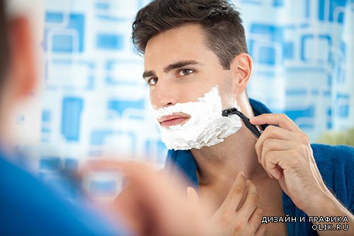 Растровый клипарт - Мужчины бреются 3