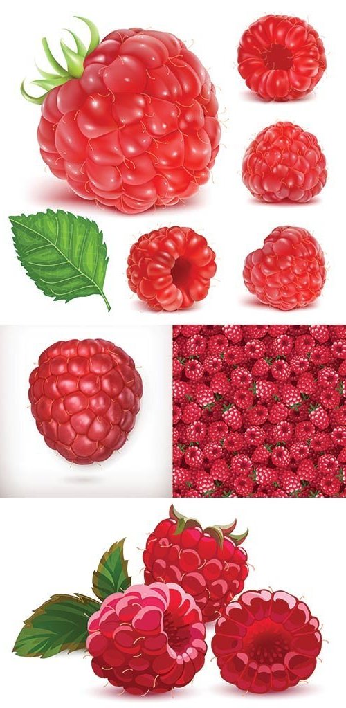 Ну очень вкусные картинки яркой ягоды малины