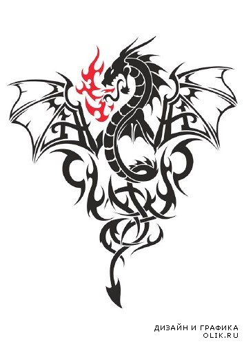 Дракон - подборка векторных тату