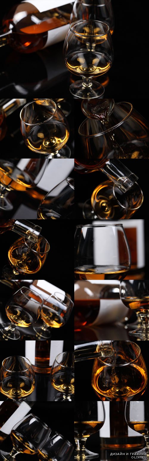 Виски, коньяк - растровый клипарт. Whiskey, Cognac Raster Graphics