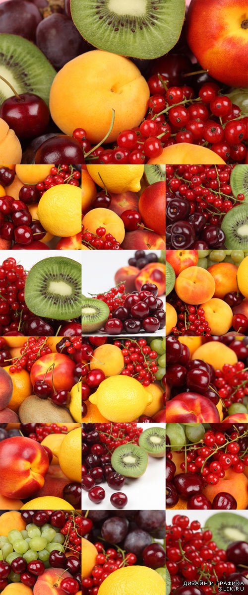 Сочные, спелые фрукты - растровый клипарт. Juicy, ripe fruit Raster Graphics set 2