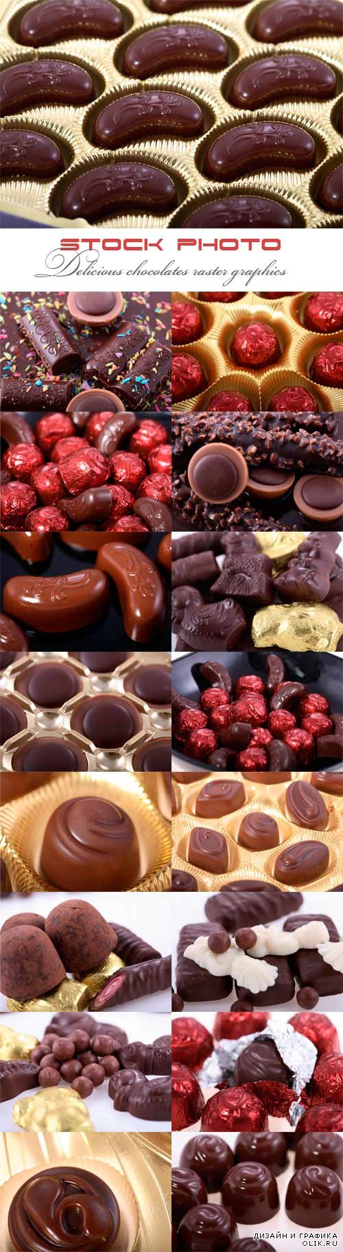 Delicious chocolates raster graphics