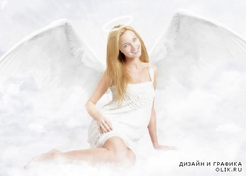  PHSP шаблон - Ангел с крыльями в облаках 