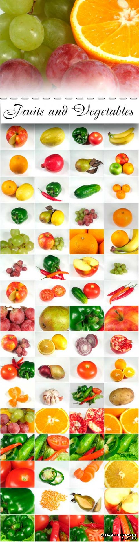 Fruits and Vegetables Photo Cliparts