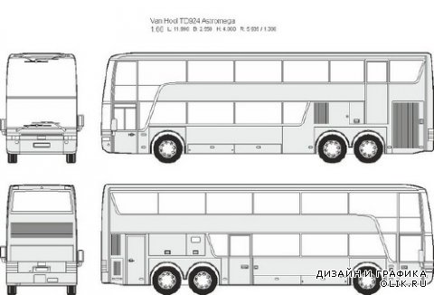 Автобусы Van Hool - векторные отрисовки в масштабе