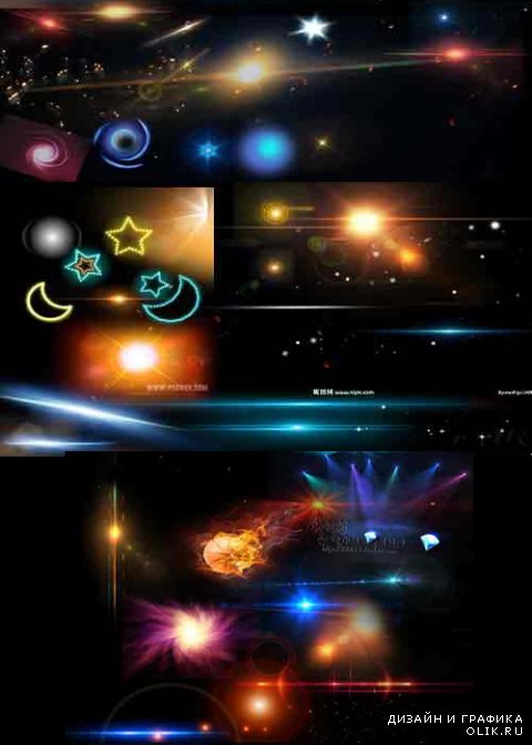 Colored Light effects psd background